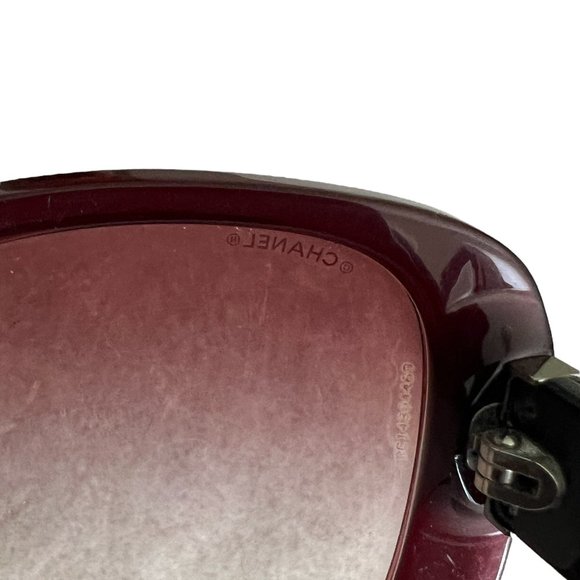 CHANEL: Burgundy, CC Logo Sunglasses #283 main image 6